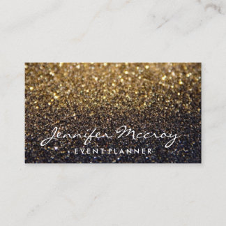 名刺-グリッターグきらめくラマー金ゴールド 名刺