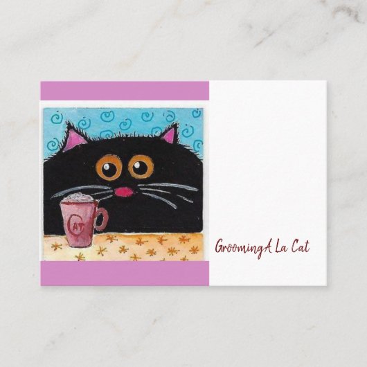 名刺、グルーミングキャットポーズ名刺 名刺 (正面)