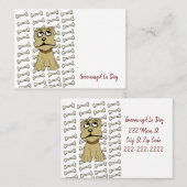 名刺、グルーミング犬の足名刺 名刺 (正面/裏面)