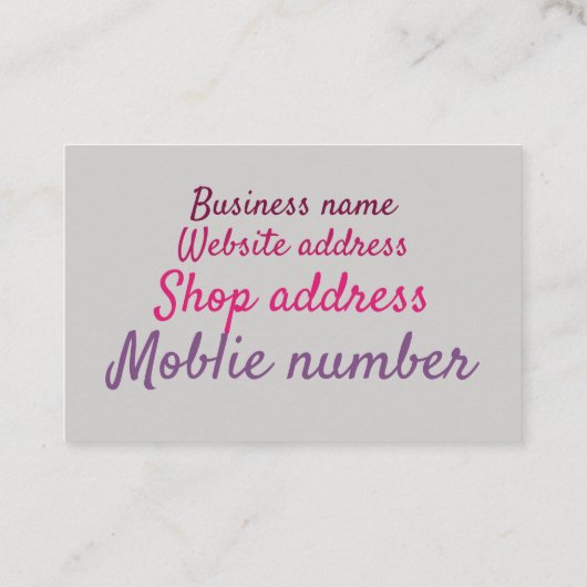 名刺 – ケーキメーカーデザイン2 (裏面)