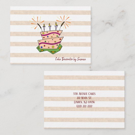 名刺、ケーキ飾り名刺 名刺 (正面/裏面)