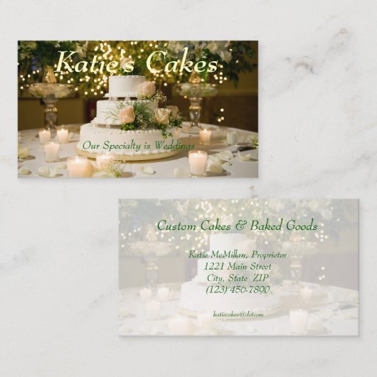 名刺--ケーキ 名刺 (正面/裏面)