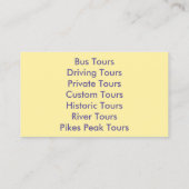 名刺 – コロラド州 (裏面)