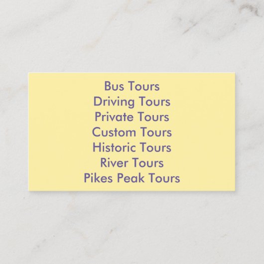 名刺 – コロラド州 (裏面)