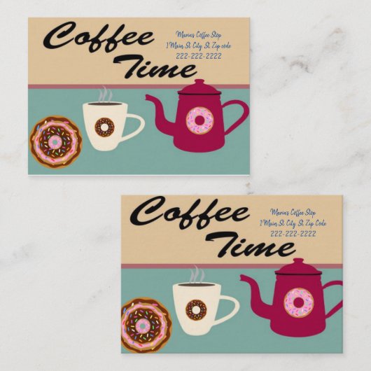 名刺、コーヒーショップ名刺 名刺 (正面/裏面)