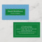 名刺>シェブロン[青: 緑] 名刺 (正面/裏面)