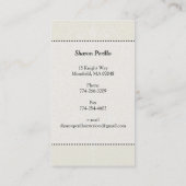 名刺：：シャンデリア – Sharon Perillo 1 名刺 (裏面)