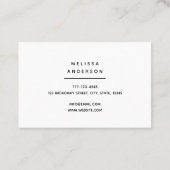 名刺(スタイルシンプル)。個人的なモノグラム。 名刺 (裏面)