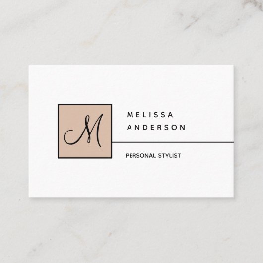 名刺(スタイルシンプル)。個人的なモノグラム。 名刺 (正面)