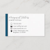 名刺 – ティール（緑がかった色）とグレー (正面)