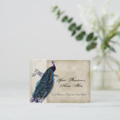 名刺-ティール（緑がかった色）のヴィンテージの孔雀8及びエッチング 名刺 (スタンド正面)