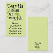 名刺 – テキーラはセラピーより安い (正面/裏面)