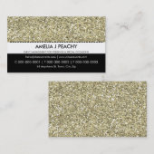 名刺::トレンディーシンプル金ゴールドグリッター効果 名刺 (正面/裏面)