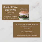 名刺:: ハンバーガーのダイナー 名刺 (正面/裏面)