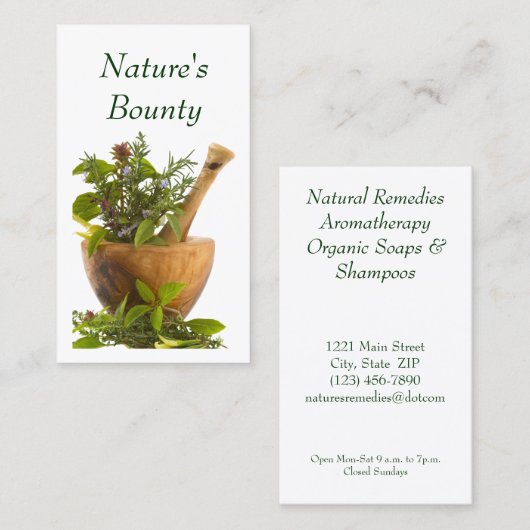 名刺--ハーブ 名刺 (正面/裏面)