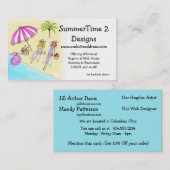 名刺:: ビーチの女の子 名刺 (正面/裏面)