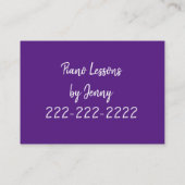 名刺、ピアノレッスン 名刺 (裏面)