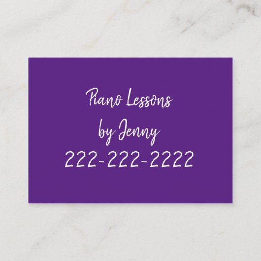 名刺、ピアノレッスン 名刺 (裏面)