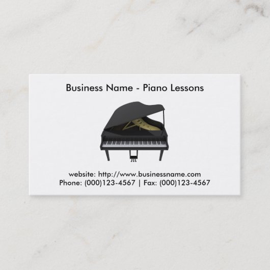 名刺：ピアノレッスン 名刺 (正面)