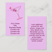 名刺-ピンクのマルティーニ 名刺 (正面/裏面)