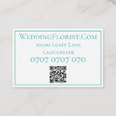 名刺 - ピンクの花柄デザイン (裏面)