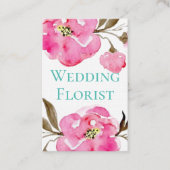 名刺 - ピンクの花柄デザイン (正面)