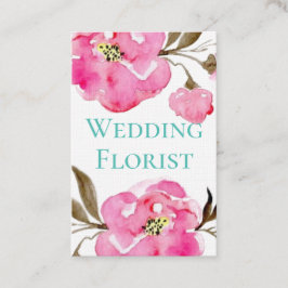 名刺 - ピンクの花柄デザイン