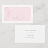 名刺-フレームの大理石のピンク 名刺 (正面/裏面)