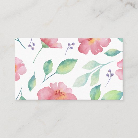 名刺 – フローラ水彩プリント (正面)
