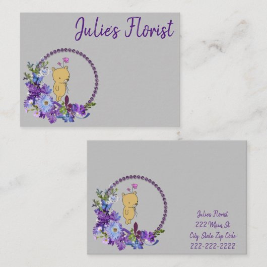 名刺,フローリストフローラTeddy名刺 名刺 (正面/裏面)