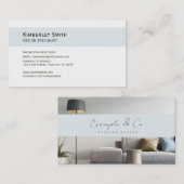 名刺、ブルーインテリアデザインカスタム写真 名刺 (正面/裏面)