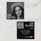 名刺 – プロフェッショナル写真とQRコード (正面/裏面)