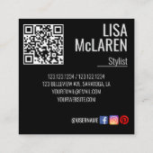 名刺 – プロフェッショナル写真とQRコード (裏面)