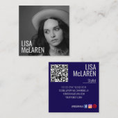 名刺 – プロフェッショナル写真とQRコード (正面/裏面)