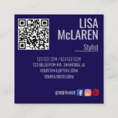 名刺 – プロフェッショナル写真とQRコード (裏面)