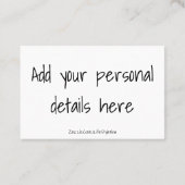 名刺 – ベビーガールズ洗濯ライン (裏面)