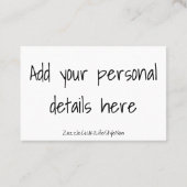 名刺 - ベビー男の子衣類洗濯ライン (裏面)