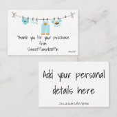 名刺 - ベビー男の子衣類洗濯ライン (正面/裏面)