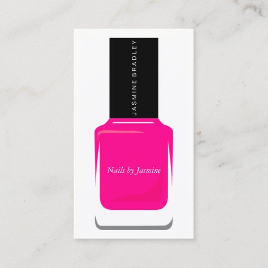 名刺-マニキュアのショッキングピンク 名刺 (正面)