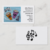 名刺：ミュージシャン、ドラマー、パーカッショニスト 名刺 (正面/裏面)