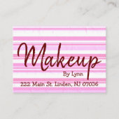 名刺、メイクアップピンク&ホワイト名刺 名刺 (正面)