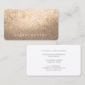 名刺-モモの金ゴールドのグリッタービジネス 名刺 (正面/裏面)