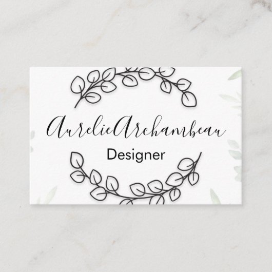 名刺 – ユーカリリースB/W (正面)