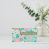 名刺, レトロな花柄 名刺 (スタンド正面)