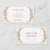 名刺、レトロパステルフラワーロゴなし 名刺 (正面/裏面)