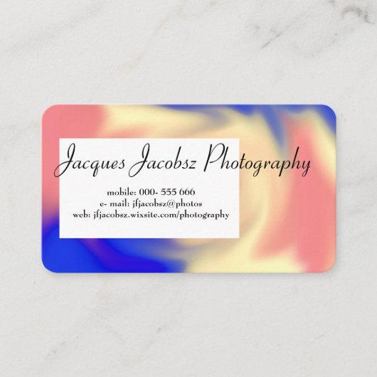 名刺(レトロ絞り染め背景) 名刺 (正面)