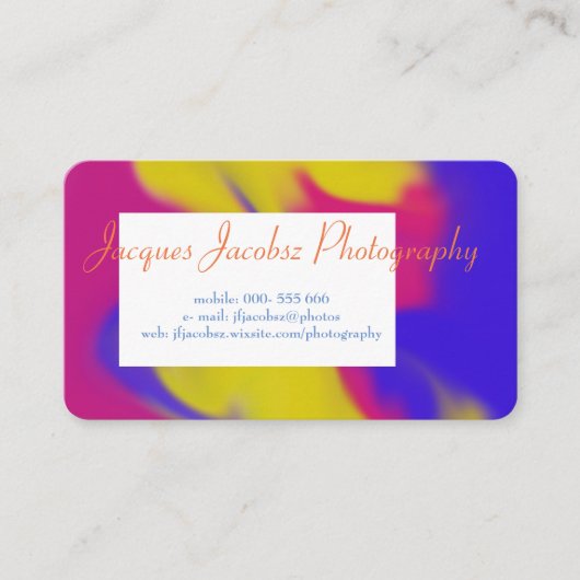 名刺(レトロ絞り染め背景) 名刺 (正面)