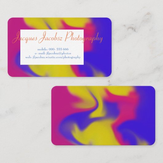 名刺(レトロ絞り染め背景) 名刺 (正面/裏面)