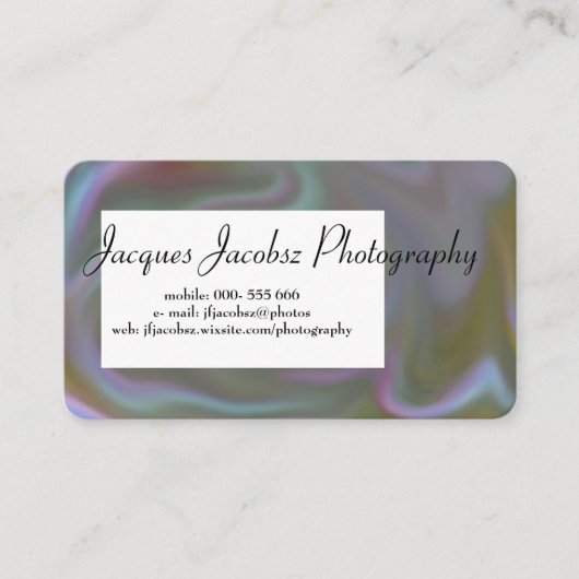 名刺(レトロ絞り染め背景) 名刺 (正面)