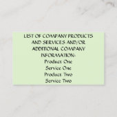 名刺 – レモンホワイト《植物》百日草 (裏面)